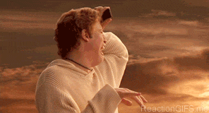 Gif of a man crying and looking away from the sky with his hands in front of his face