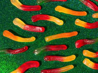 Gummy Worms Candy GIF by Phyllis Ma - Find & Share on GIPHY