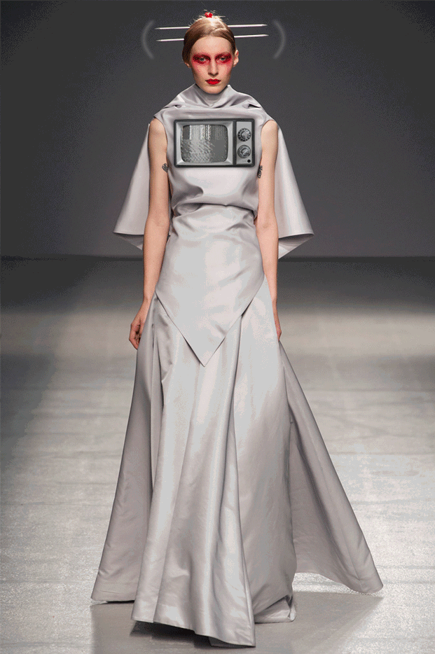 tv fashion glitch fashgif fashgif dress grey pfw spring 2013