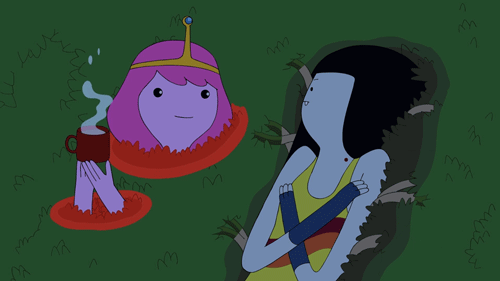 this gif has everything: coffee, adventure time, marceline