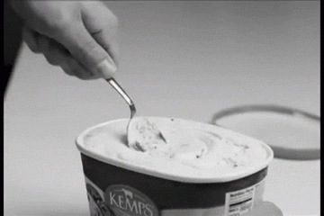 scooping ice cream with a spoon that bends