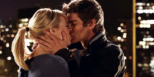 this gif has everything: love, movie, kiss, spider man!