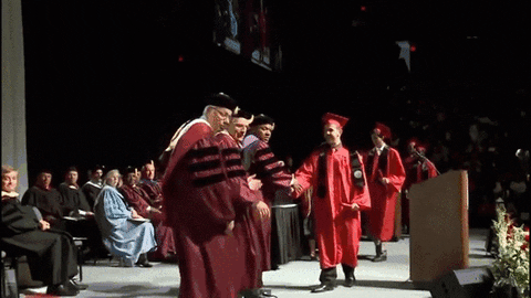 graduation university entrance moonwalking