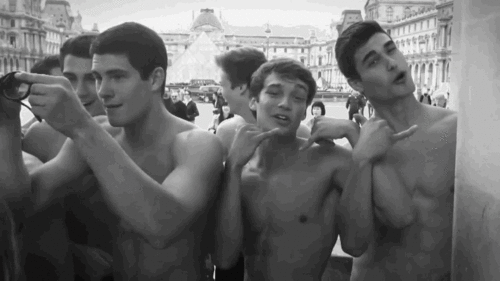 black and white boys gif