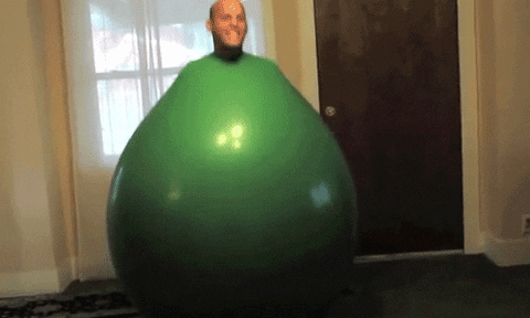 ... mfw bouncing row Man in exercise ball nighters animated GIF