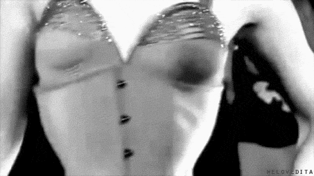 this gif has everything: black and white, bw, lingerie