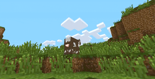 funny video games minecraft video game cow uploads animated GIF