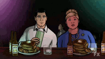 Pam Poovey at a strip club with Archer