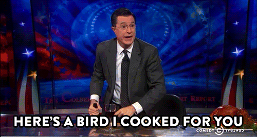 stephen colbert middle finger gif - find & share