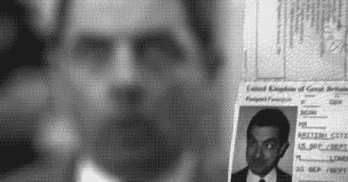 A GIF of Mr Bean making a face