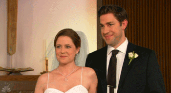 The Office Jim and Pam Wedding GIF