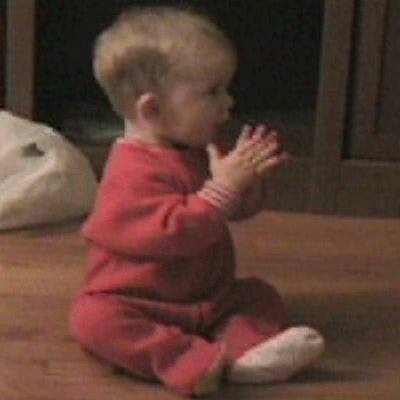 this gif has everything: baby, clap, clapping!