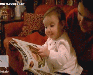 bacon-loving baby tries to eat pork from book page