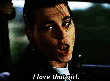 ... depp movie quote cry baby johnny depp i love that girl animated GIF