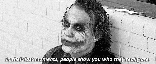 this gif has everything: batman, joker, truth, the dark knight!