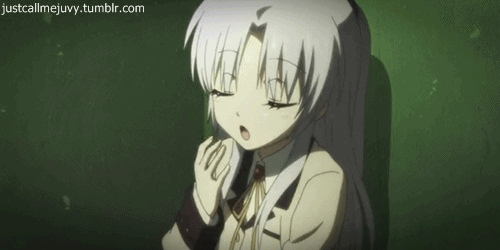 this gif has everything: anime, kawaii, yawn, angel beats!