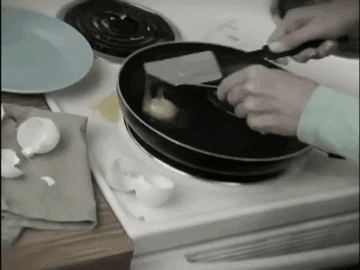 trying to get whole yolk out of frying pan