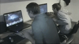 guy beating his friend with keyboard over game