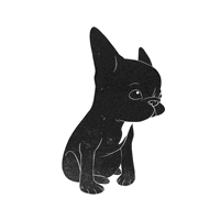 fabian molina black and white animation puppy bw french bulldog giftuesday frenchie fabianmolina runlucyrun
