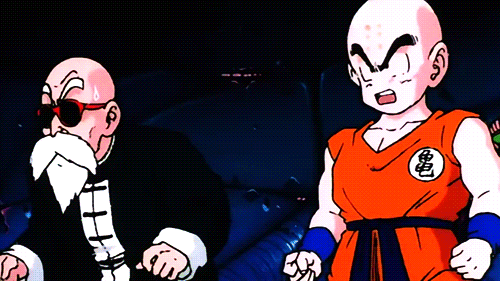Image result for dbz krillin and roshi gifs