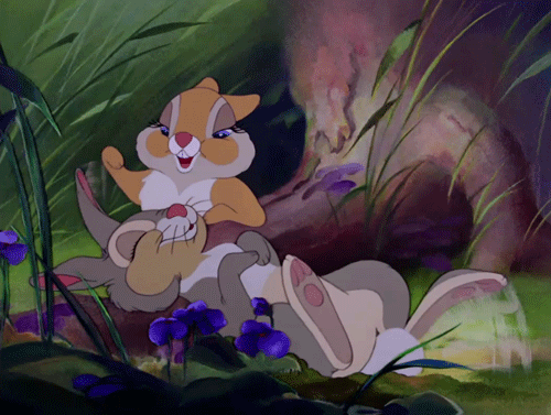 this gif has everything: disney, cartoon, rabbit, bambi!