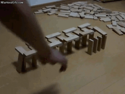 domino gifs dominoes dominos animated effect funny giphy cool engineering jenga randomness fail