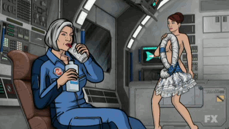 mallory archer drinking in space