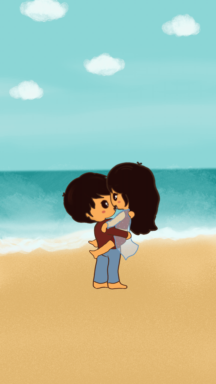 cute couple gif beach