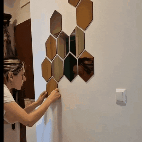 3D Acrylic Hexagon Mirror Wall Stickers(Set of 12) – UrbanSales