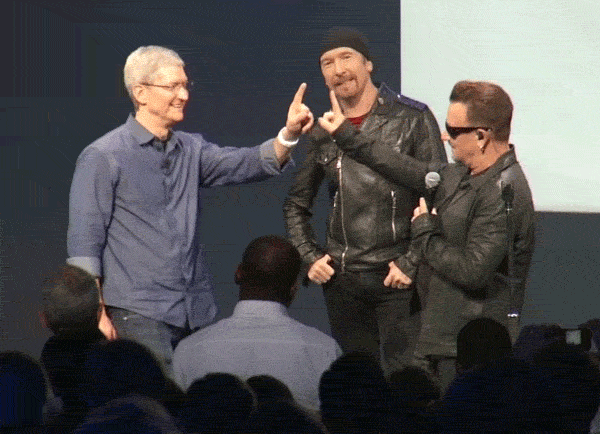 Apple CEO Tim Cook and Bono 