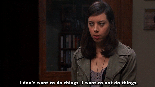parks and recreation aubrey plaza lazy april ludgate tv