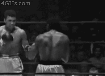 A GIF of a boxer missing jabs