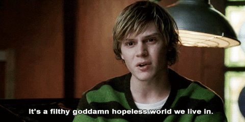 American Horror Story, Tate: 'it's a filthy goddamn hopeless world we live in' gif