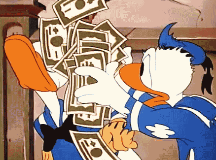 Risultati immagini per donald duck money gif animata