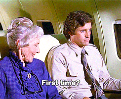 nervous movies airplane flashback old lady