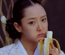 banana eating asian people