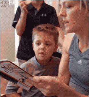mom reaction animated boy book
