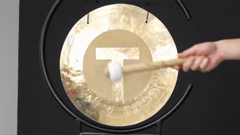 A gong being hit.