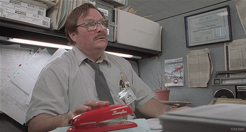 Image result for office space stapler gif