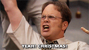 christmas excited the office dwight schrute pointing