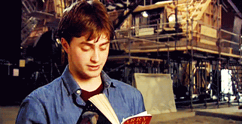 Image result for harry potter reading gif