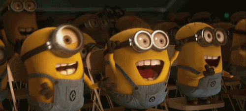 Minions getting happy after selling all the products