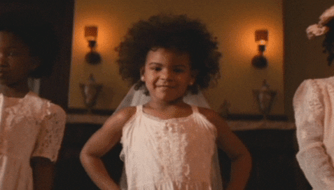 a GIF of Blue Ivy from the Formation video with her 4c hair
