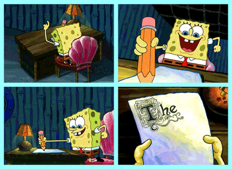 spongebob writing p editing revision