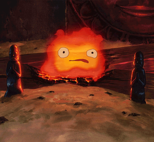 Calcifer the fire demon from Howl's Moving Castle