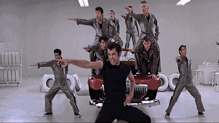 john travolta teaches 9-year-old son ben how to do the greased lightning dance