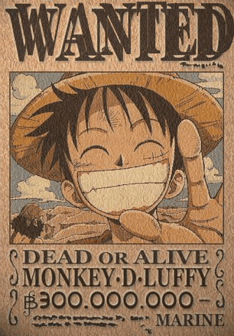 T-Shirt One Piece Enfant Luffy Wanted