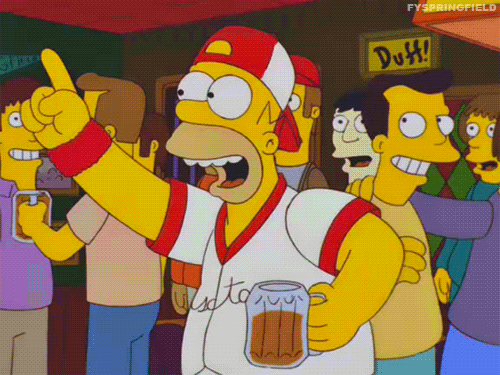  reaction happy homer simpson the simpsons beer GIF