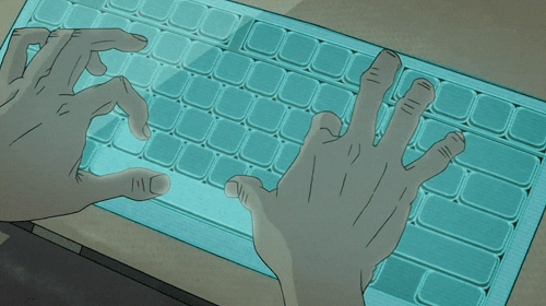 anime hands typing