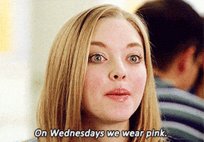 Image result for on wednesdays we wear pink gif